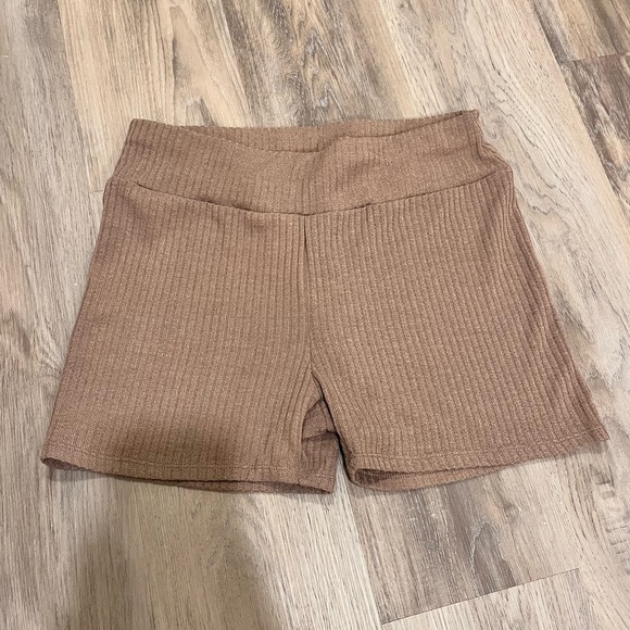 Shein Ribbed Lounge Shorts, Ribbed Fitted Short Bike Shorts - Picture 2 of 4